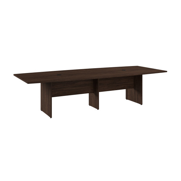 Shop Bush Furniture for you 120W x 48D Boat Shaped Conference Table with Wood Base 02 99TB12048BWK  color black walnut