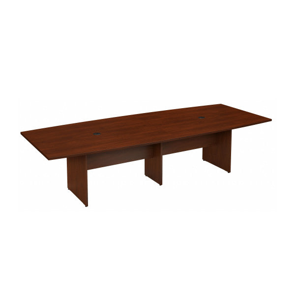 Shop Bush Furniture for you 120W x 48D Boat Shaped Conference Table with Wood Base 02 99TB12048HCK  color hansen cherry