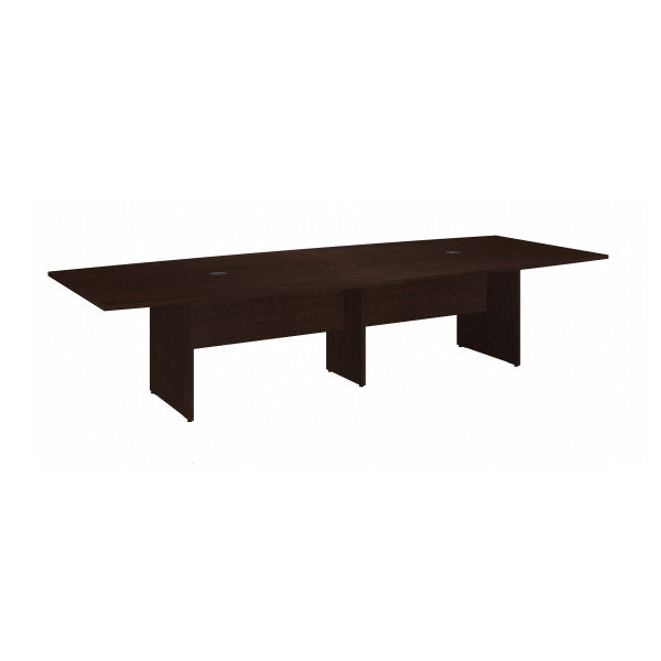 Shop Bush Furniture for you 120W x 48D Boat Shaped Conference Table with Wood Base 02 99TB12048MRK  color mocha cherry