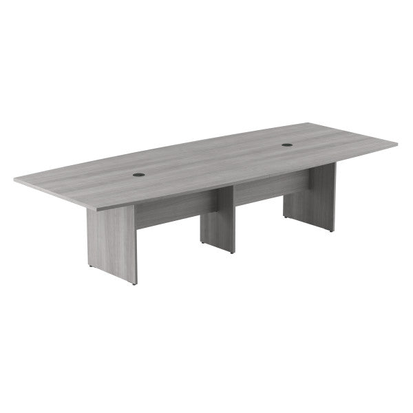 Shop Bush Furniture for you 120W x 48D Boat Shaped Conference Table with Wood Base 02 99TB12048PGK  color platinum gray