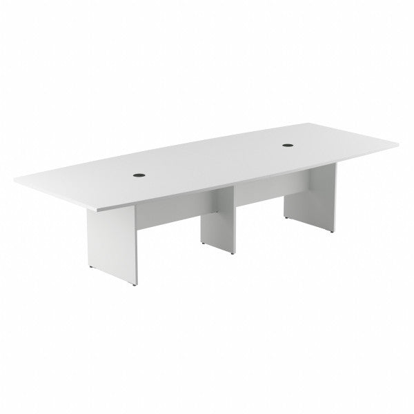 Shop Bush Furniture for you 120W x 48D Boat Shaped Conference Table with Wood Base 02 99TB12048WHK  color white