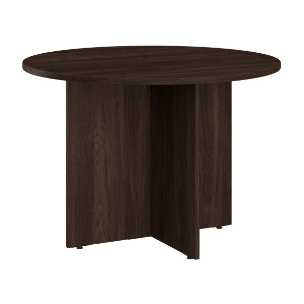 Shop Bush Furniture for you 42W Round Conference Table with Wood Base 02 99TB42RBW  color black walnut