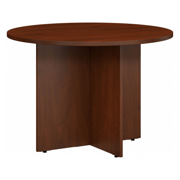 Shop Bush Furniture for you 42W Round Conference Table with Wood Base 02 99TB42RHC  color hansen cherry