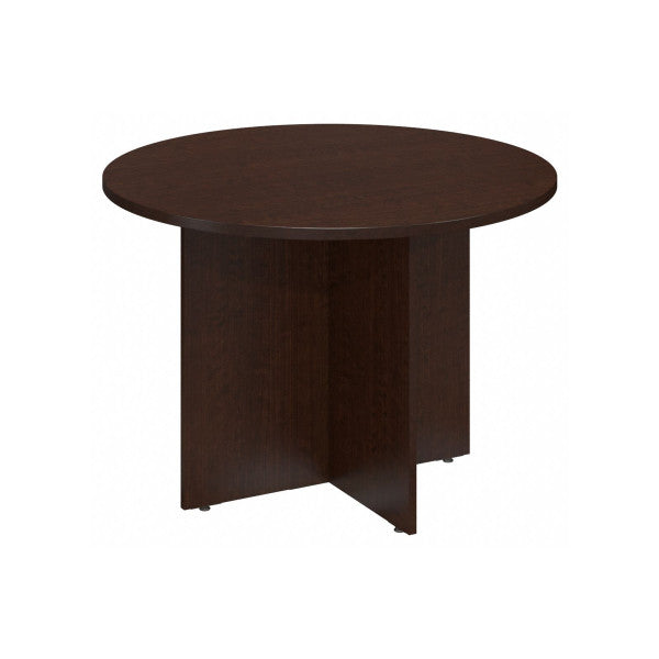 Shop Bush Furniture for you 42W Round Conference Table with Wood Base 02 99TB42RMR  color mocha cherry