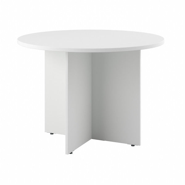 Shop Bush Furniture for you 42W Round Conference Table with Wood Base 02 99TB42RWH  color white