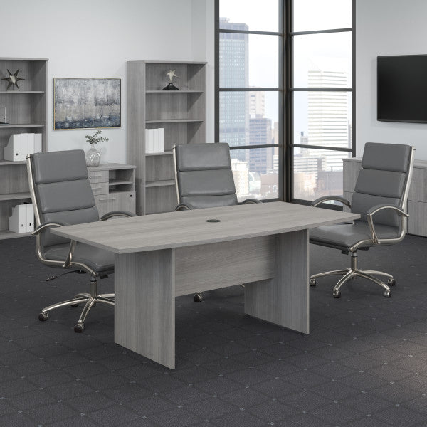 Shop Bush Furniture for you 72W x 36D Boat Shaped Conference Table with Wood Base 01 99TB7236PG  color platinum gray