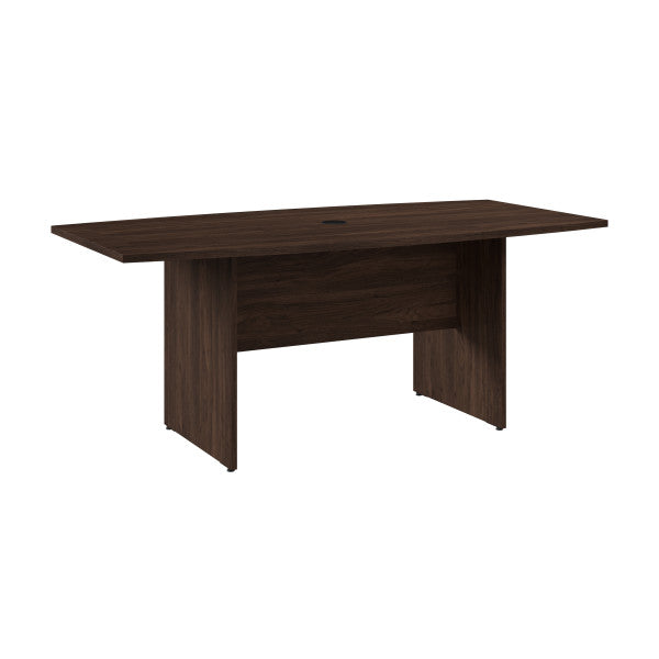 Shop Bush Furniture for you 72W x 36D Boat Shaped Conference Table with Wood Base 02 99TB7236BW  color black walnut