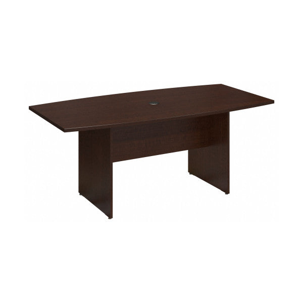 Shop Bush Furniture for you 72W x 36D Boat Shaped Conference Table with Wood Base 02 99TB7236MR  color mocha cherry