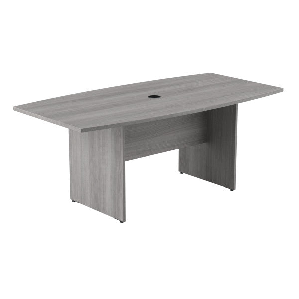 Shop Bush Furniture for you 72W x 36D Boat Shaped Conference Table with Wood Base 02 99TB7236PG  color platinum gray