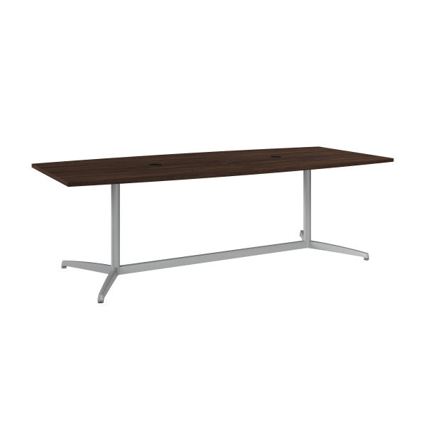 Shop Bush Furniture for you 96W x 42D Boat Shaped Conference Table with Metal Base 02 99TBM96BWSVK  color black walnut