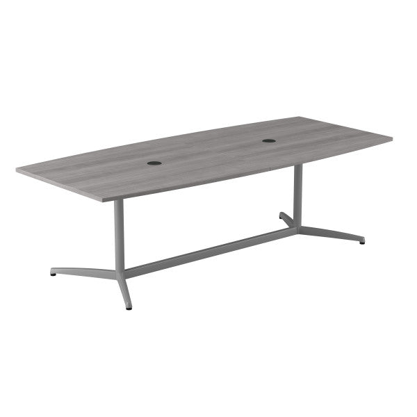 Shop Bush Furniture for you 96W x 42D Boat Shaped Conference Table with Metal Base 02 99TBM96PGSVK  color platinum gray