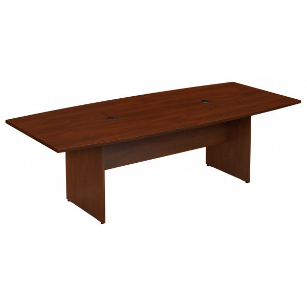 Shop Bush Furniture for you 96W x 42D Boat Shaped Conference Table with Wood Base 02 99TB9642HCK  color hansen cherry