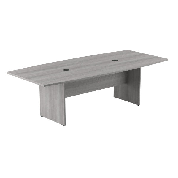 Shop Bush Furniture for you 96W x 42D Boat Shaped Conference Table with Wood Base 02 99TB9642PGK  color platinum gray