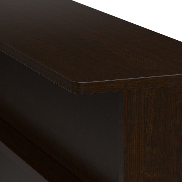 Shop Bush Furniture for you Arrive 60W x 30D Reception Desk with Shelf 08 ARV001MR  color mocha cherry