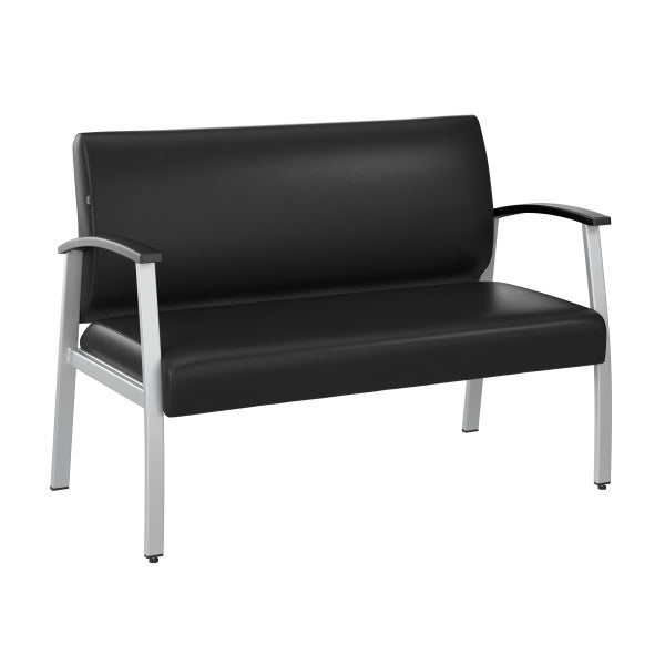 Shop Bush Furniture for you Arrive Waiting Room Loveseat with Arms 02 CH3903BVL-03  color black vinyl