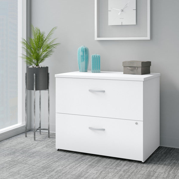 Shop Bush Furniture for you Easy Office 2 Drawer Lateral File Cabinet - Assembled 01 EO109WHSU  color white