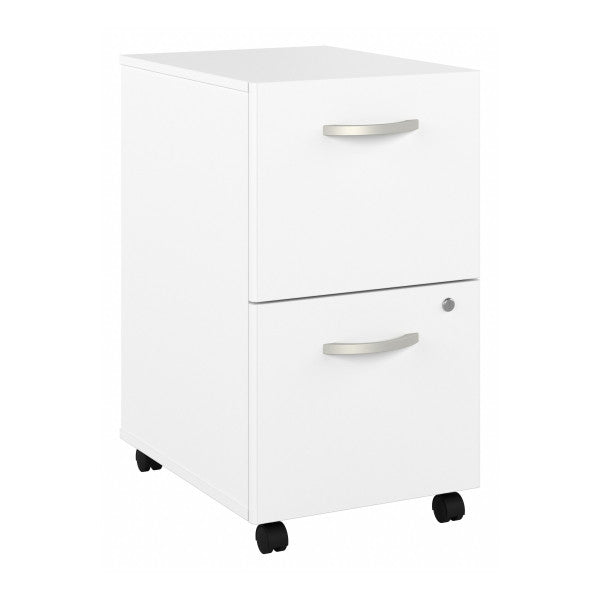 Shop Bush Furniture for you Easy Office 2 Drawer Mobile File Cabinet - Assembled 02 EO108WHSU  color white