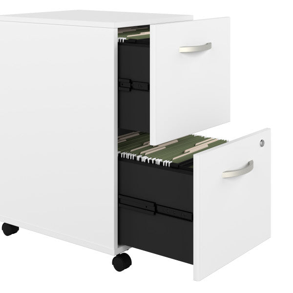 Shop Bush Furniture for you Easy Office 2 Drawer Mobile File Cabinet - Assembled 07 EO108WHSU  color white