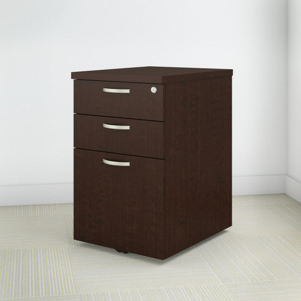 Shop Bush Furniture for you Easy Office 3 Drawer Mobile File Cabinet 01 EOF116MR-03  color mocha cherry