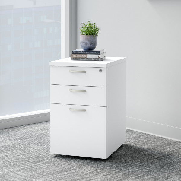 Shop Bush Furniture for you Easy Office 3 Drawer Mobile File Cabinet 01 EOF116WH-03  color pure white