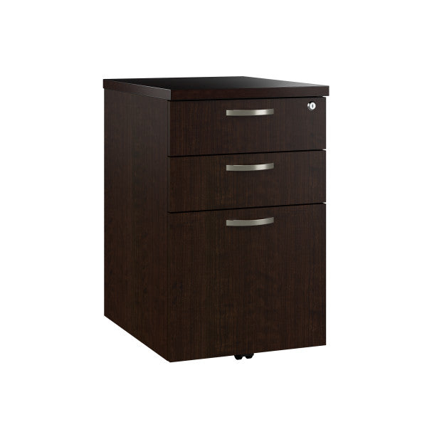 Shop Bush Furniture for you Easy Office 3 Drawer Mobile File Cabinet 02 EOF116MR-03  color mocha cherry