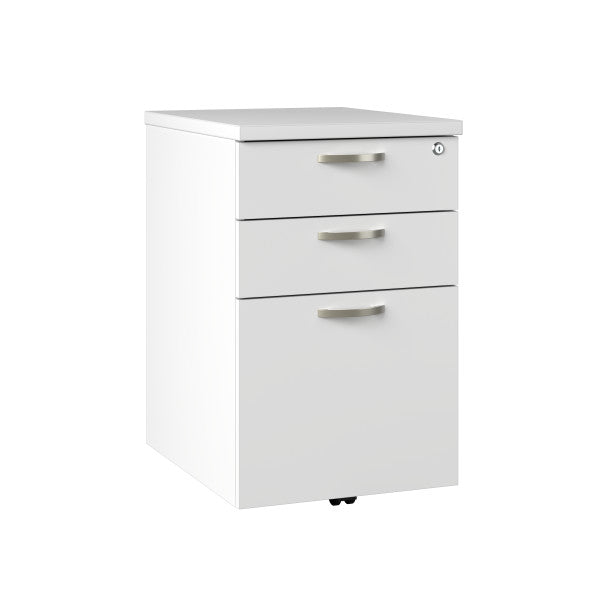 Shop Bush Furniture for you Easy Office 3 Drawer Mobile File Cabinet 02 EOF116WH-03  color pure white