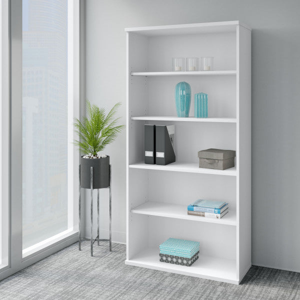 Shop Bush Furniture for you Easy Office 5 Shelf Bookcase 01 EO105WH  color white