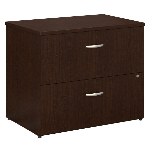 Shop Bush Furniture for you Easy Office Lateral File Cabinet 02 EO101MRSU  color mocha cherry