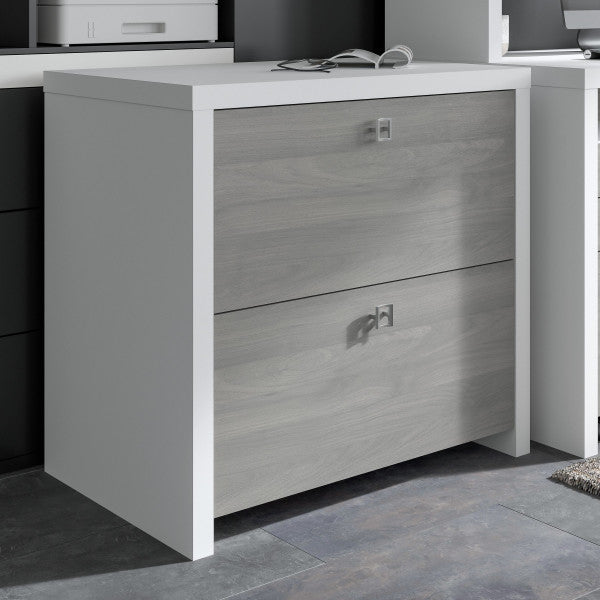 Shop Bush Furniture for you Echo 2 Drawer Lateral File Cabinet 01 KI60502-03  color pure white modern gray