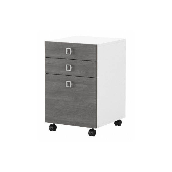 Shop Bush Furniture for you Echo 3 Drawer Mobile File Cabinet 02 KI60501-03  color pure white modern gray