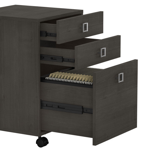 Shop Bush Furniture for you Echo 3 Drawer Mobile File Cabinet 07 KI60301-03  color charcoal maple