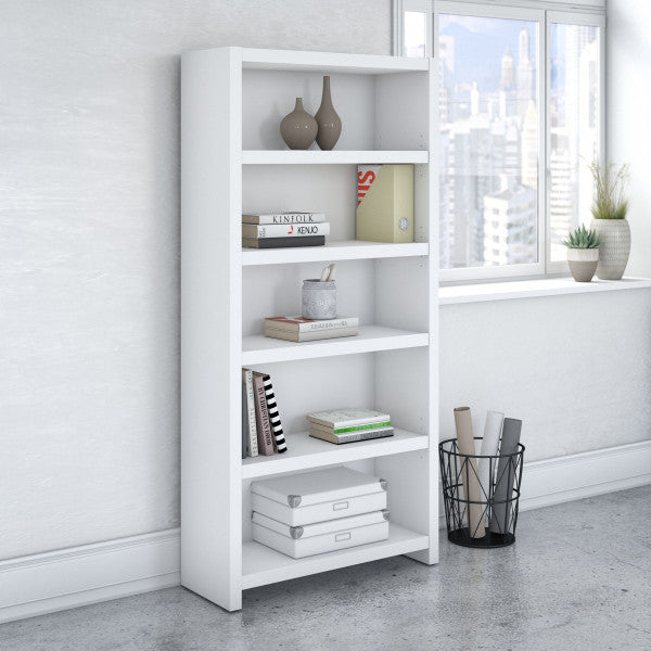 Shop Bush Furniture for you Echo 5 Shelf Bookcase 01 KI60104-03  color pure white