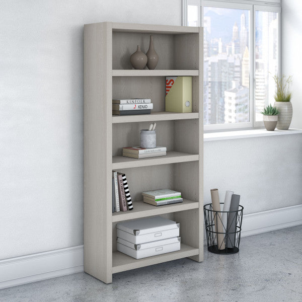 Shop Bush Furniture for you Echo 5 Shelf Bookcase 01 KI60204-03  color gray sand