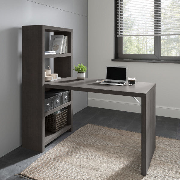 Shop Bush Furniture for you Echo 56W Bookcase Desk 01 KI60307-03  color charcoal maple