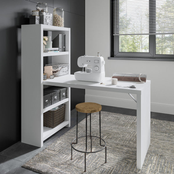 Shop Bush Furniture for you Echo 56W Craft Table 01 ECH023WHMG  color pure white modern gray