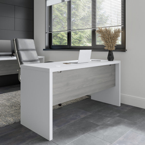 Shop Bush Furniture for you Echo 60W Credenza Desk 01 KI60506-03  color pure white modern gray