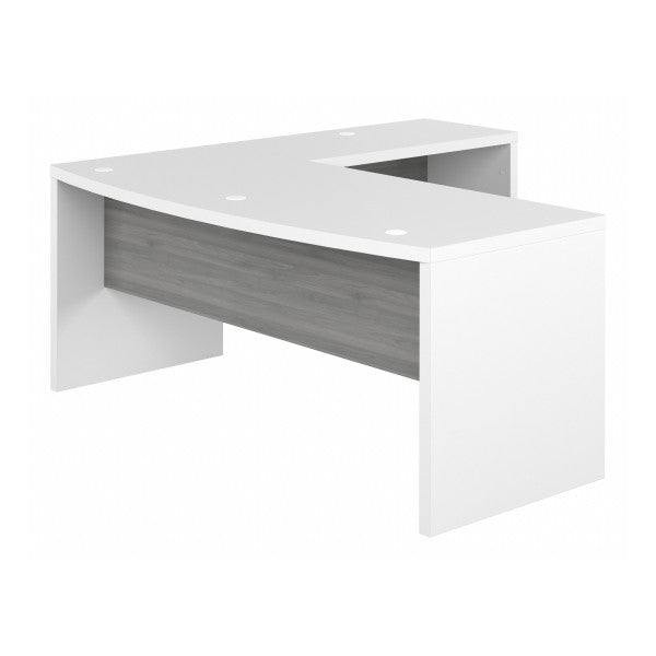 Shop Bush Furniture for you Echo 72W Bow Front L Shaped Desk 02 ECH053WHMG  color pure white modern gray