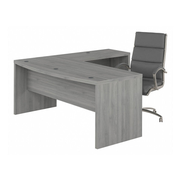 Shop Bush Furniture for you Echo 72W Bow Front L Shaped Desk and Chair Set 02 ECH058MG  color modern gray