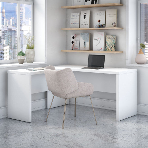 Shop Bush Furniture for you Echo L Shaped Desk 03 ECH026PW  color pure white