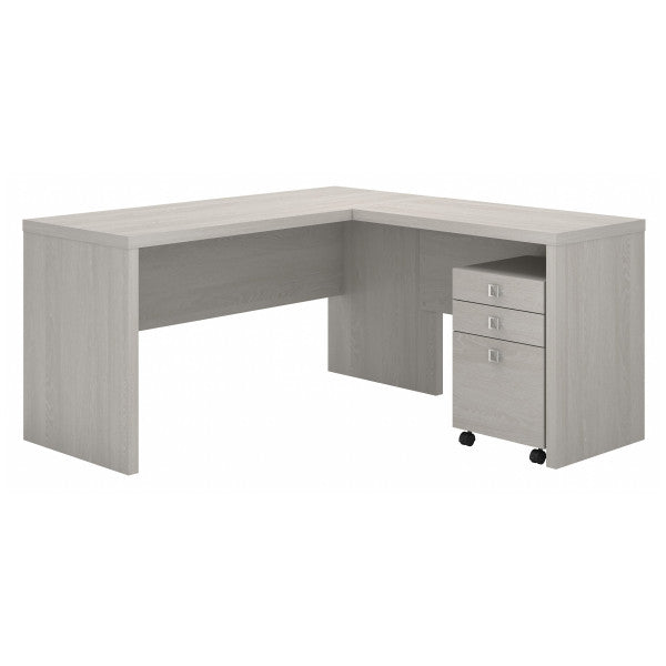 Shop Bush Furniture for you Echo L Shaped Desk with Mobile File Cabinet 02 ECH008GS  color gray sand