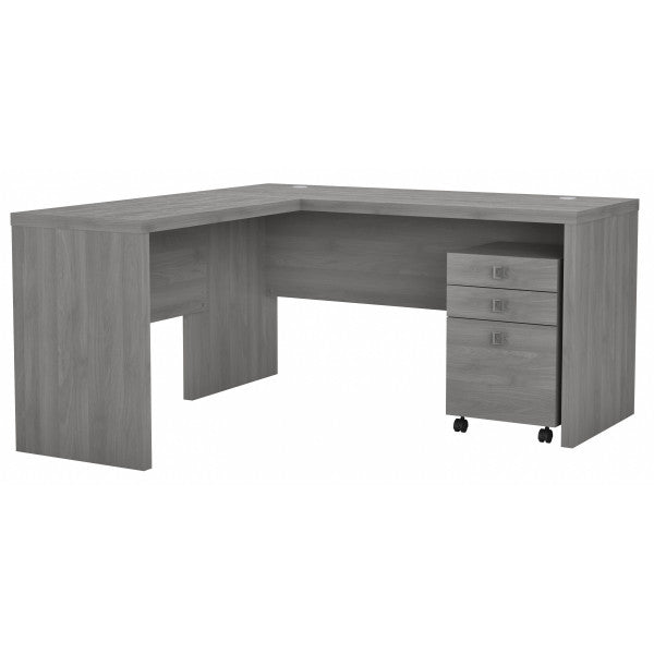 Shop Bush Furniture for you Echo L Shaped Desk with Mobile File Cabinet 02 ECH008MG  color modern gray