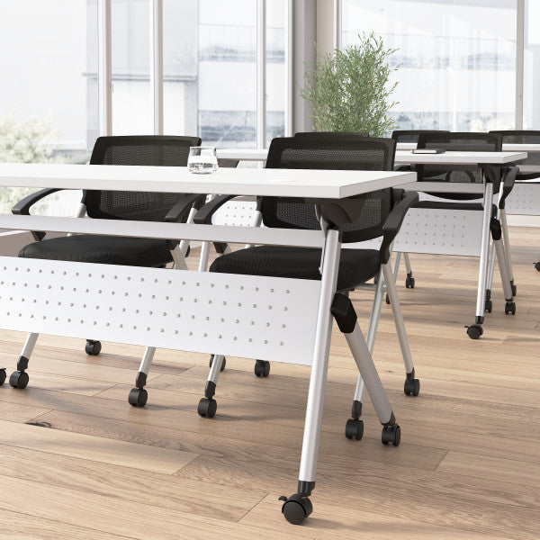 Shop Bush Furniture for you Envision 60W Folding Training Table 04 NVW160WHK  color white cool gray metallic