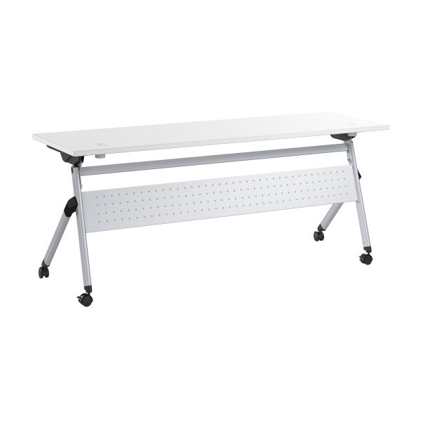 Shop Bush Furniture for you Envision 72W Folding Training Table with Powered Grommets 02 NVS010WH  color white cool gray metallic