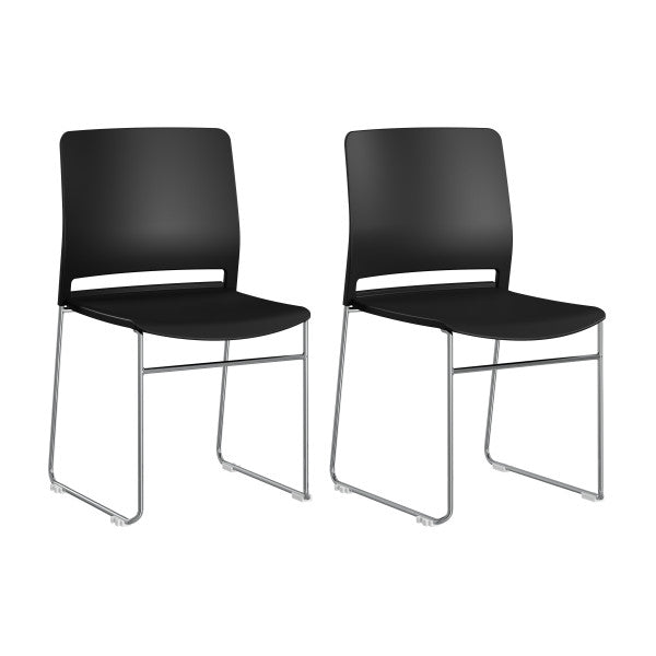 Shop Bush Furniture for you Envision Stackable Chairs - Set of 2 02 CH4003BLP-03  color black