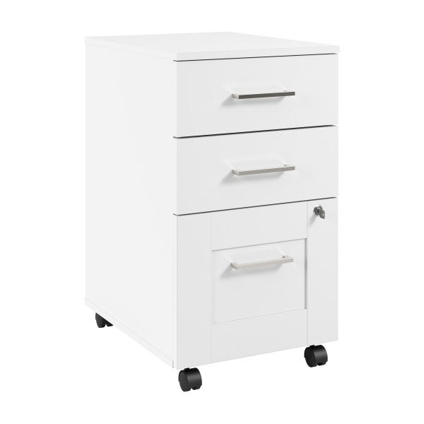 Shop Bush Furniture for you Hampton Heights 3 Drawer Mobile File Cabinet 02 HHF116WH  color white