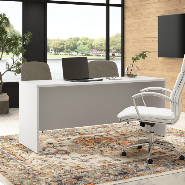 Shop Bush Furniture for you Hampton Heights 72W x 24D Credenza Desk 01 HHD272WH-Z  color white