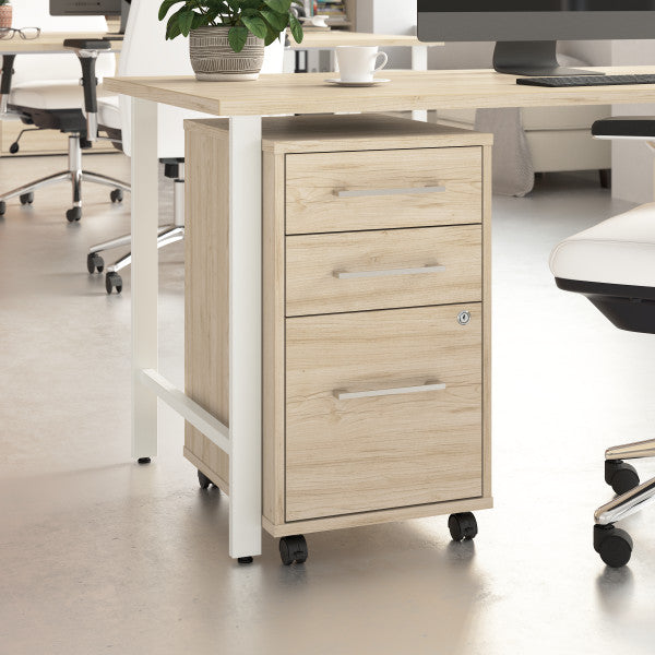 Shop Bush Furniture for you Hustle 3 Drawer Mobile File Cabinet 01 HUF116NE  color natural elm