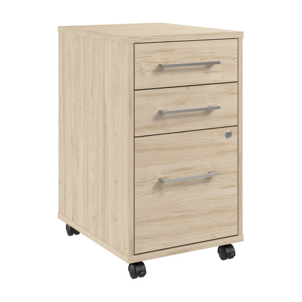 Shop Bush Furniture for you Hustle 3 Drawer Mobile File Cabinet 02 HUF116NE  color natural elm