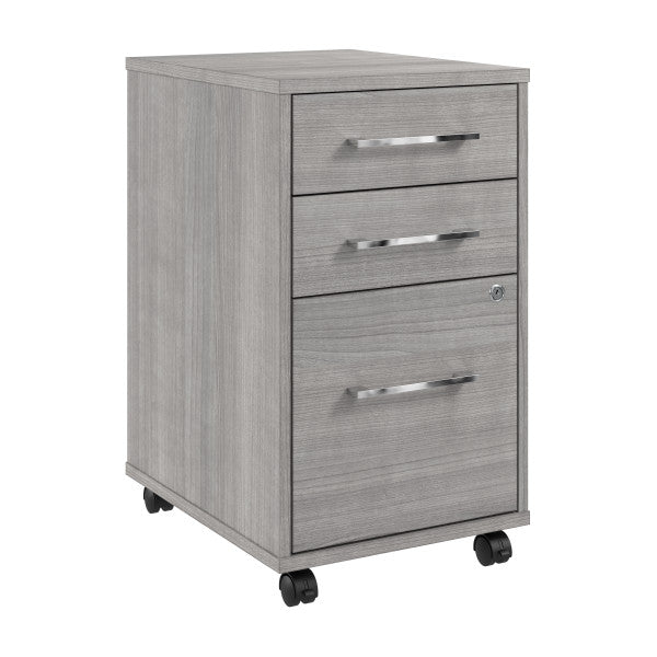 Shop Bush Furniture for you Hustle 3 Drawer Mobile File Cabinet 02 HUF116PG  color platinum gray