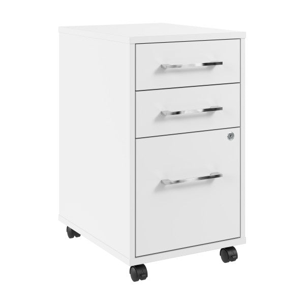 Shop Bush Furniture for you Hustle 3 Drawer Mobile File Cabinet 02 HUF116WH  color white